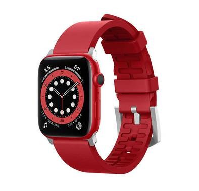 Elago Premium Fluoro Rubber Strap, Fit & Comfortable Replacement Wrist Band, Adjustable Straps Compatible for Apple Watch 40mm - Red