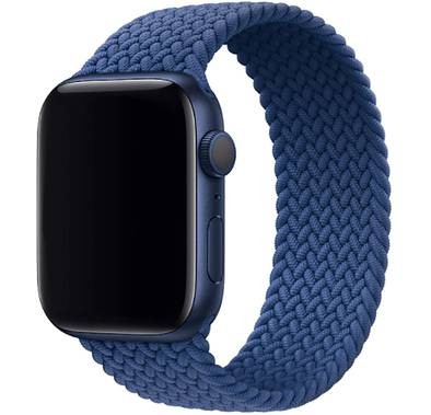 Green Lion Braided Solo Loop Strap, Ergonomic Design Fit & Comfortable Replacement Wrist Band Compatible for Apple Watch 40mm - Blue
