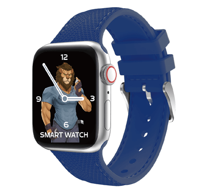 Green Lion Elite Silicone with Style Strap, Fit & Comfortable Replacement Wrist Band, Adjustable Straps Compatible for Apple Watch 42/44mm - Blue