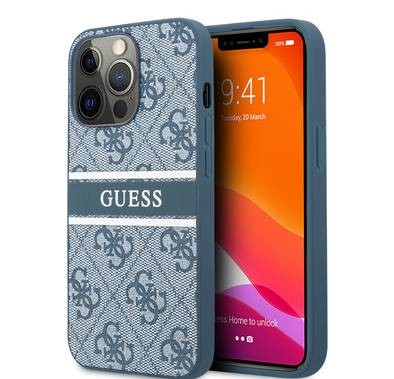 CG MOBILE Guess 4G PU Leather Case with Printed Stripe Compatible for iPhone 13 Pro (6.1") Anti-Scratch, Easy Access to All Ports, Shock Absorption