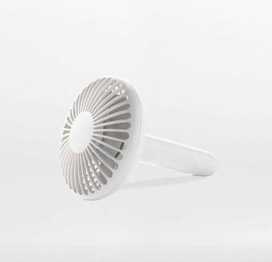 Pout Hands 2 Mushroom Portable Fan with Built-in Rechargeable Long-lasting Battery & Hand Strap - Sleek Designed Handheld Mini Electric Fan - Simple & Easy to Clean - Creamy White