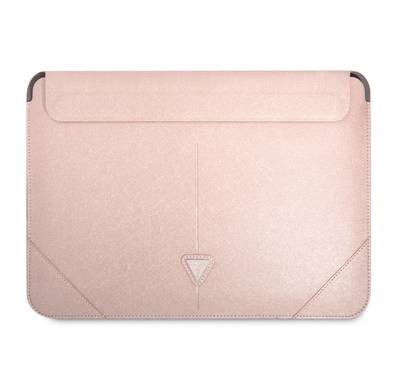 CG Mobile Guess GUCS16PSATLP Saffiano Computer Sleeve with Metal Triangle Logo 16" Protection Bag for or Macbook / Laptop up to 16 inches - Pink