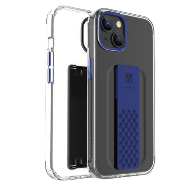 Levelo Graphia IMD Clear Case with Extra Grip Bumper Protection iPhone 14 Compatibility - Blue