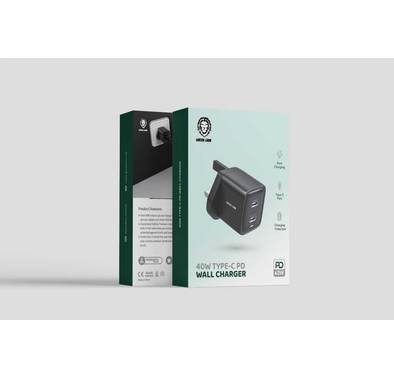 Green Lion 40W Type-C PD Wall Charger - Black