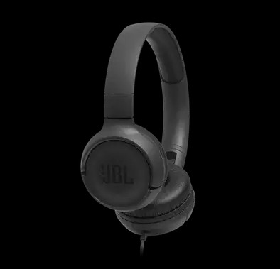 JBL T500 Wired On-Ear Headphones - Black