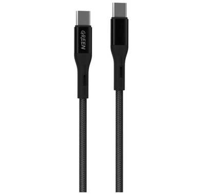 Green Lion PVC USB-C to Type-C Cable with LED Indicator 1M PD 60W - Black