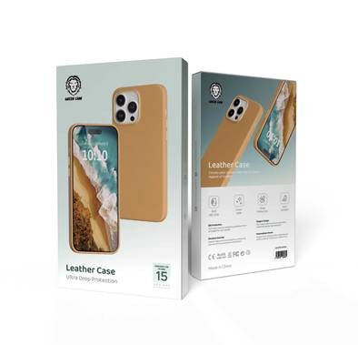 Green Lion iPhone 15 Pro Max For Leather Case - Orange