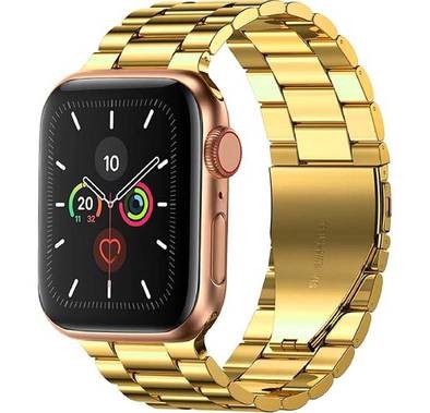 Green Lion Link Stainless Steel Strap For Apple Watch 42/44/45/49MM - Gold