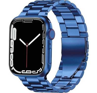 Green Lion Link Stainless Steel Strap For Apple Watch 42/44/45/49MM - Blue
