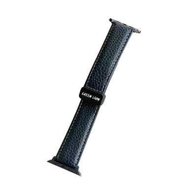 Green Lion Genuine Leather Watch Band 42/44/45/49MM - Black