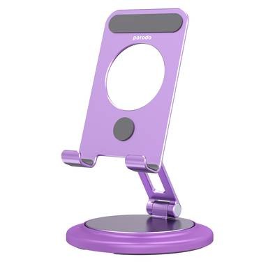 Porodo Phone Stand with Aluminum Alloy, 360° Rotation, Adjustable Angle  - Purple