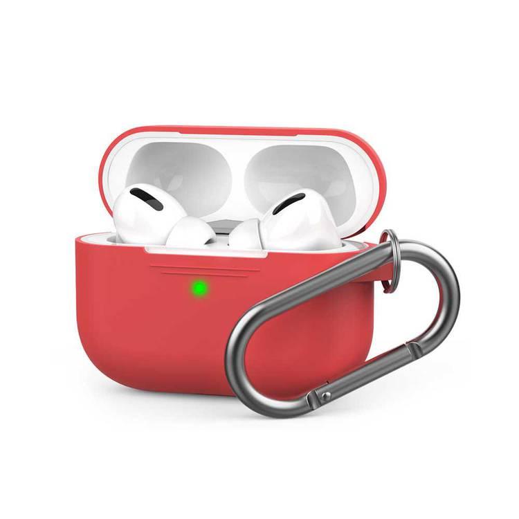 AhaStyle Full Cover Silicone Keychain Case for Airpods Pro - Red