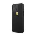 CG Mobile Ferrari On Track PU Leather Perforated Hard Case Metal Logo Compatible for iPhone 12 / 12 Pro (6.1") - Black