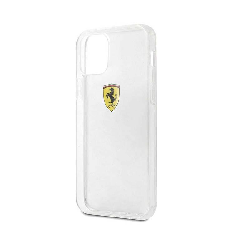 CG Mobile Ferrari On Track Hard Case Printed Logo Shield Compatible for iPhone 12 / 12 Pro (6.1") - Transparent