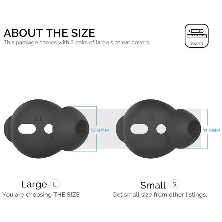 AhaStyle Silicone Cover for Airpods ( 3 Large Pairs ) - Black