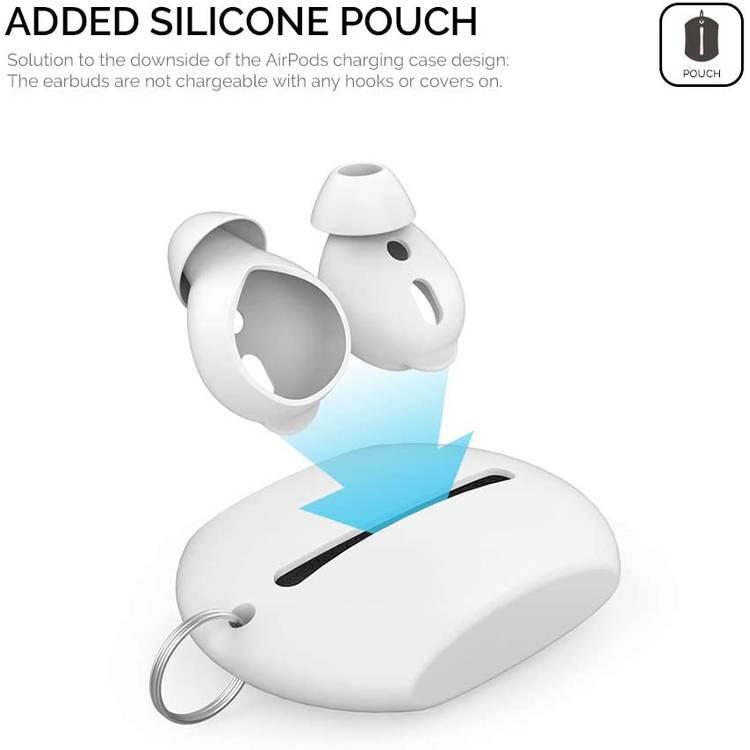 AhaStyle Silicone Cover for Airpods ( 3 Large Pairs ) - White