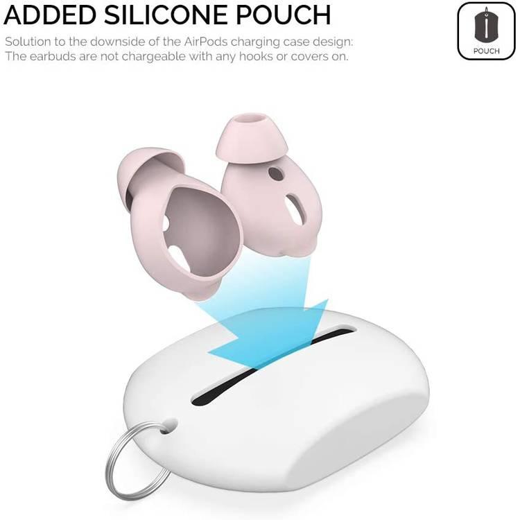 AhaStyle Silicone Cover for Airpods ( 3 Large Pairs ) - Pink