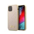 CG MOBILE Guess PU Iridescent "LOVE" Debossed Phone Case with Metal Logo Compatible for iPhone 12 / 12 Pro (6.1") Drop Protection Mobile Case Officially Licensed - Light Gold