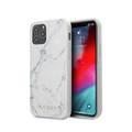 CG Mobile Guess PC/TPU Marble Design Case for iPhone 12 Pro Max (6.7") Shock & Drop Protection Suitable with Wireless Chargers Officially Licensed - White