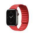 iGuard by Porodo Premium Leather Adjustable Magnetic Watch Band for Apple Watch, Fit & Comfortable Replacement Wrist Band Compatible for Apple Watch 40mm / 38mm - Red