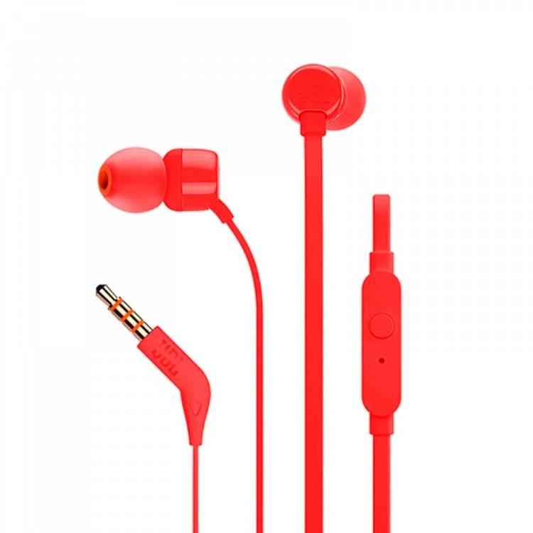 JBL T110 Wired Universal In-Ear Headphones - Red