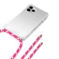 Viva Madrid Portra Clear Case with Lanyard Compatible for Apple iPhone 12 Pro Max (6.7") Shock-Absorption, Anti-Scratch, Drop Resistant, Easy Access To All Ports - Pink lanyard