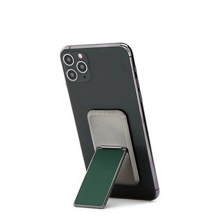 Handl Solid Mobile Stand Phone Grip, Pairs with Any Smart Phone, Multi-functional Kickstand, Compatible with Wireless Charging, Phone grip and Stand - Midnight Green