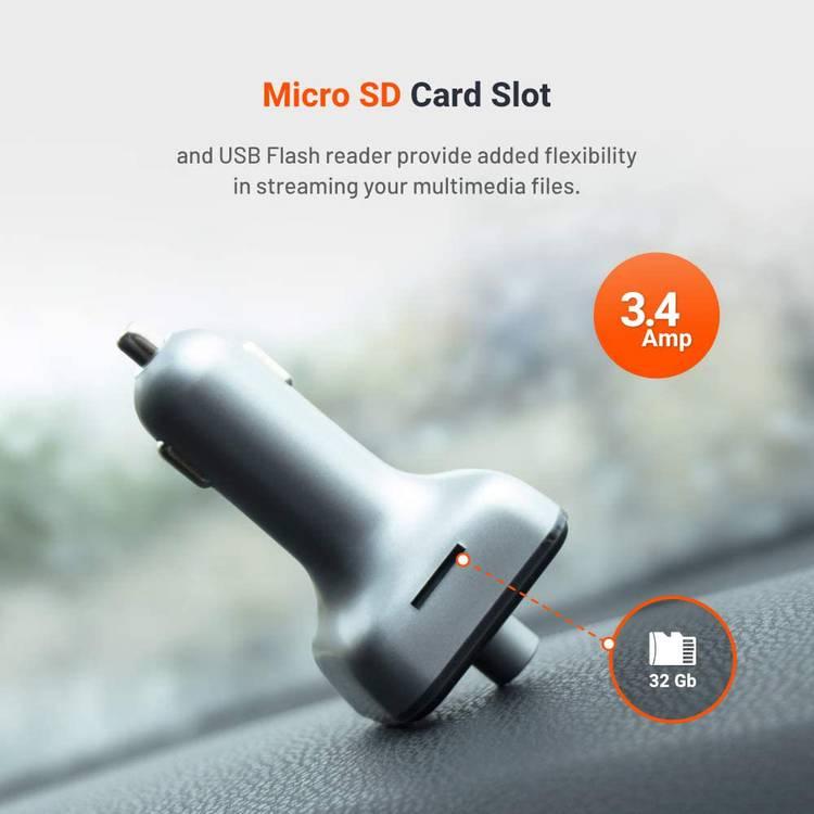 Transmitter Bluetooth Hands-Free Porodo Kit FM Car