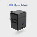 Powerology Dual Port Ultra-Quick PD Charger 36W - Black	