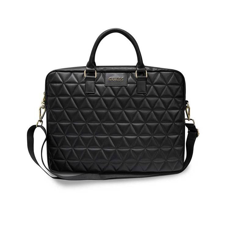 Mobile Guess PU Quilted Computer Bag 15" with Adjustable Shoulder Strap Compatible for MacBook, S