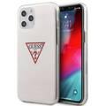 CG Mobile Guess PC/TPU Triangle Logo Hard Case, Shock-Absorption & Drop Protection for iPhone 12 Pro Max (6.7")  Officially Licensed - White