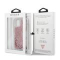 Guess Liquid Glitter 4G Pattern Case for iPhone 12 / 12 Pro (6.1") - Pink