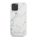 CG Mobile Guess PC/TPU Marble Design Case, Shock-Absorption & Drop Protection for iPhone 12 / 12 Pro ( 6.1" ) Officially Licensed - White