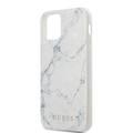 CG Mobile Guess PC/TPU Marble Design Case, Shock-Absorption & Drop Protection for iPhone 12 / 12 Pro ( 6.1" ) Officially Licensed - White