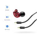 MEE Audio M6 Pro 2nd Generation In-Ear Monitors Headphones Wired + Wireless Combo Pack: Includes Stereo audio Cable and Bluetooth audio Adapter (Red)