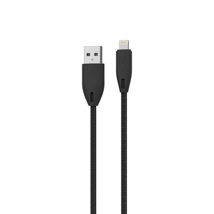  Powerology Braided USB-A to Lightning Cable - 1.2 meter / 4 feet - Black - 1.2M