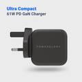  Powerology GaN Charger Includes Fast Charging USB-C Cable - Black