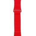 iGuard by Porodo Leather Watch Band, Fit & Comfortable Replacement Wrist Band, Adjustable Straps Compatible for Apple Watch 42/44mm - Red