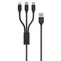 Green Lion Charging Cable, Braided Universal 3 in 1 Fast Charging Cable 2A, Multi Charging Connector, Multiple USB Cable Fast Charging Cord with Typ1e C, Micro USB