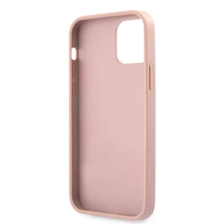 CG MOBILE Guess PU Saffiano 4G Metal Hard Case Compatible for iPhone 12 Pro Max (6.7") Shock & Scratches Resistant, Easy Access to All, Protective Back Cover - Pink