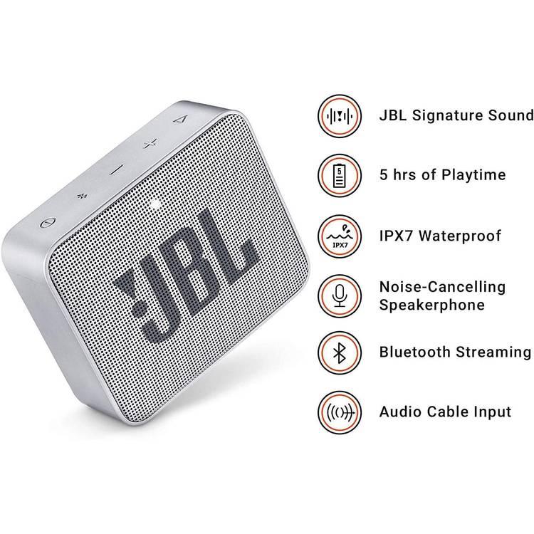  JBL GO 2 Portable Bluetooth Waterproof Speaker, Grey