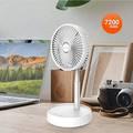 Porodo Lifestyle Portable Folding Fan Built-in 7200mAh Battery with Remote / 4 Speeds Adjustable Height and Head/Good for Office, Home, and Outdoor Camping (White)