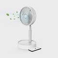 Porodo Lifestyle Portable Folding Fan Built-in 7200mAh Battery with Remote / 4 Speeds Adjustable Height and Head/Good for Office, Home, and Outdoor Camping (White)