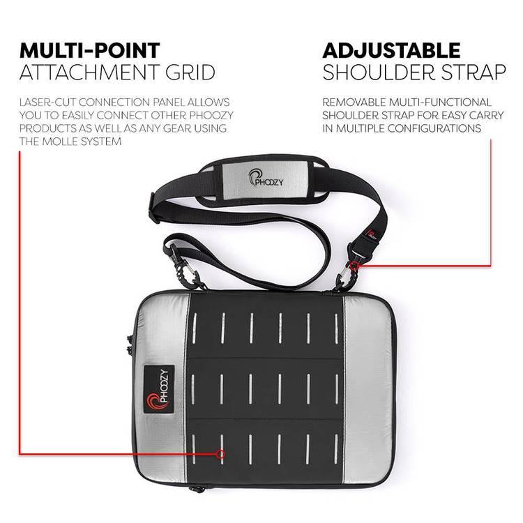 Phoozy Thermal Laptop/Tablet Case Capsule, Prevents Overheating&Freezing, Floating Case & Ultra-Slim Bags with Adjustable Shoulder Strap Compatible with Laptop/Tablet (13") Silver