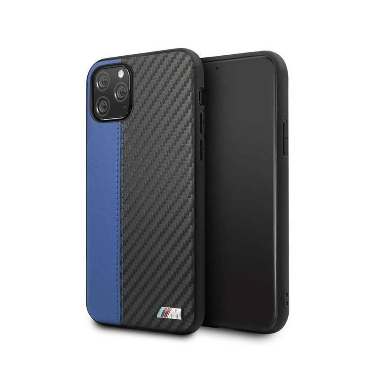 CG Mobile BMW PU Leather Carbon Strip Hard Case Compatible For iPhone 11 Pro (5.8") Officially Licensed, Shock