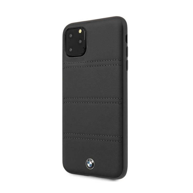 CG Mobile BMW Hard Case Leather Horizontal Lines Compatible For iPhone 11 Pro Max (6.5") Officially Licensed, Shock Resistant, Scratches