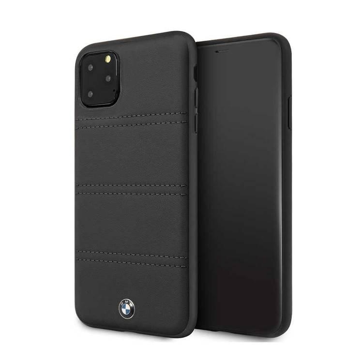 CG Mobile BMW Hard Case Leather Horizontal Lines Compatible For iPhone 11 Pro Max (6.5") Officially Licensed, Shock Resistant, Scratches