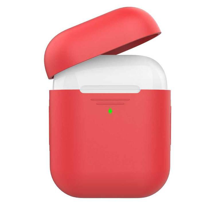 AhaStyle Premium Silicone Case Compatible for AirPods 1/2 Generation, Scratch Resistant, Drop Resistant, Dustproof and Absorbing Protective Cover - Red