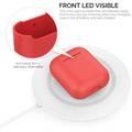 AhaStyle Premium Silicone Case Compatible for AirPods 1/2 Generation, Scratch Resistant, Drop Resistant, Dustproof and Absorbing Protective Cover - Red