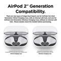 Elago Dust Guard (2 sets) Compatible for AirPods 1/2, Dust-Proof Metal Cover, Ultra Slim, Luxurious Looking, Scratch Resistant, Special Dust Sticker Protection - Matt Dark Gray